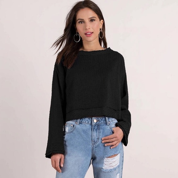 FREE PEOPLE Walking in Hueco black long sleeve top - Picture 2 of 15